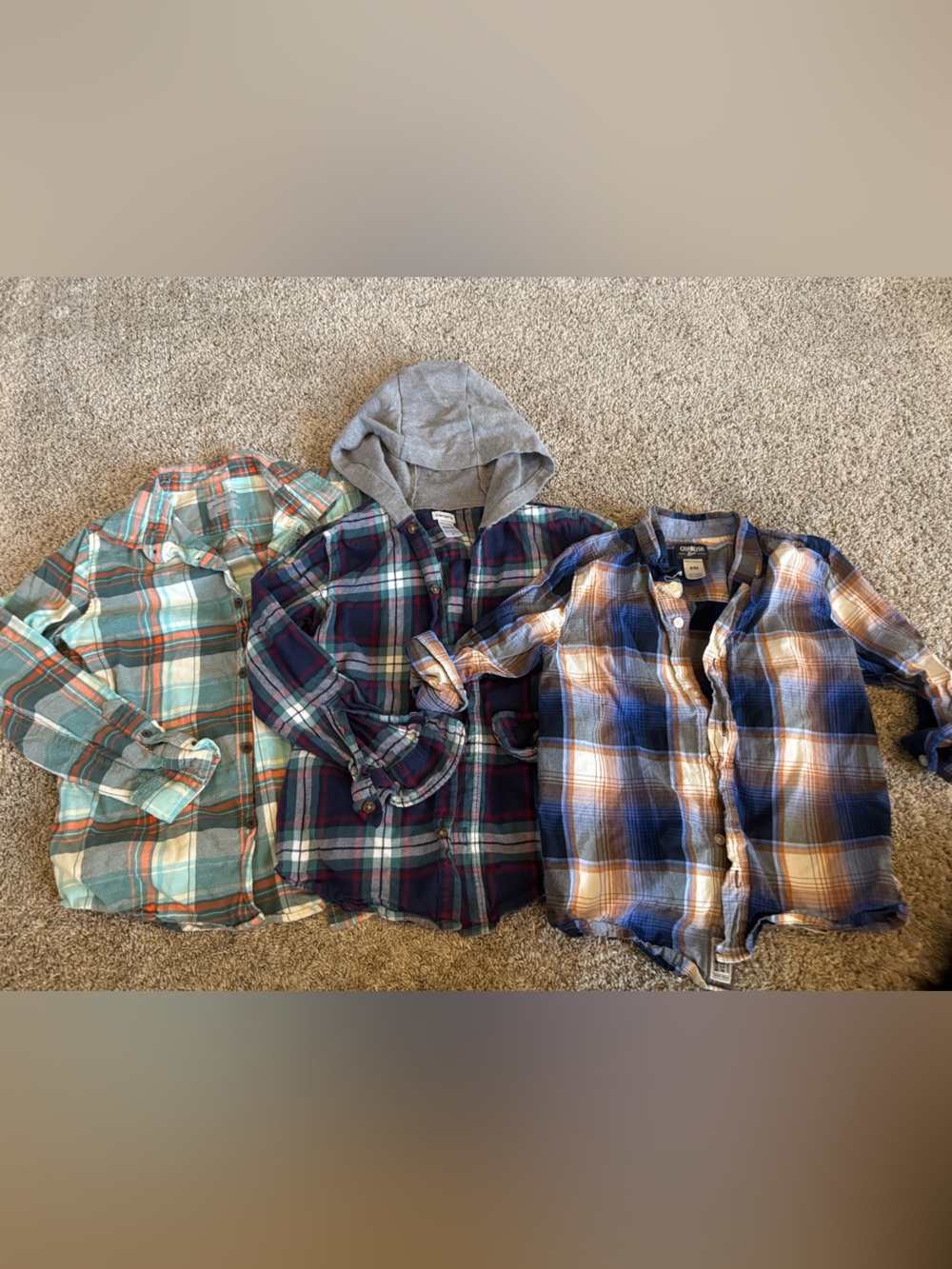 Boy’s Plaid Flannel Shirts - Blue, Green, Navy Options